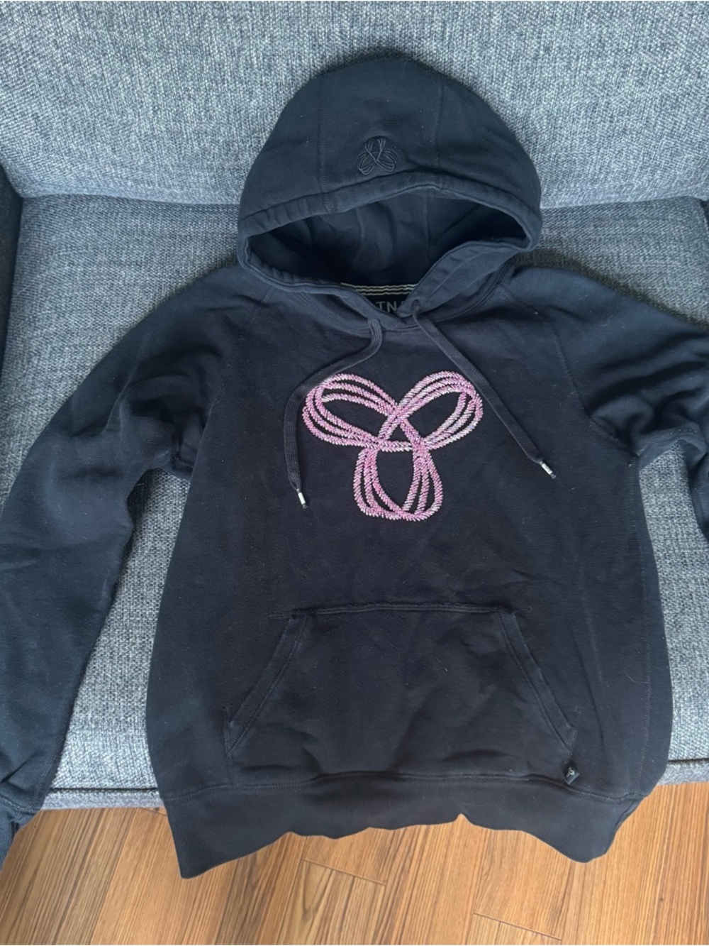 TNA Black Hoodie with Pink Beaded Embellishment